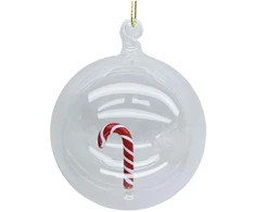 Home4You Kalėdinis papuošalas JOY CANDY GLASS D8cm, stiklas