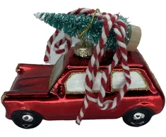 Kalėdinis papuošalas JOY CAR 10cm, stiklas