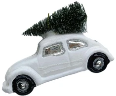 Kalėdinis papuošalas JOY CAR Baltas 10.6cm, stiklas