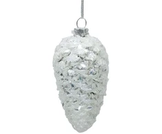 Kalėdinis papuošalas JOY CONE 10cm, stiklas