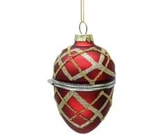 Kalėdinis papuošalas JOY EGG Raudonas 9,5cm, stiklas