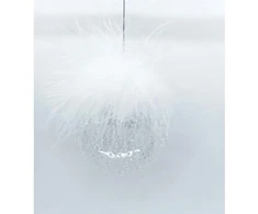 Kalėdinis papuošalas JOY FLUFFY D8cm, stiklas