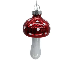 Kalėdinis papuošalas JOY MUSHROOM 9cm, stiklas
