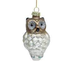 Kalėdinis papuošalas JOY OWL 11cm, stiklas