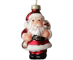 Kalėdinis papuošalas JOY SANTA 8cm, stiklas