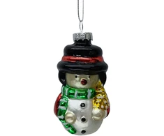 Kalėdinis papuošalas JOY SNOWMAN 8,5 cm, stiklas