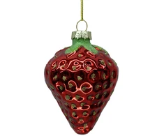 Kalėdinis papuošalas JOY STRAWBERRY 8,5 cm, stiklas