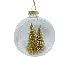 Kalėdinis papuošalas JOY TREE GOLD D8cm, stiklas