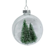 Kalėdinis papuošalas JOY TREE Žalias D8cm, stiklas
