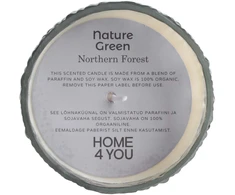 Home4You Kvapnioji žvakė stiklinėje dėžutėje NATURE Žalias H9cm, Northern Forest