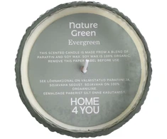 Home4You Kvapnioji žvakė stiklinėje dėžutėje NATURE Žalias H9cm, Evergreen