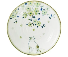 Lova Dubuo „HIDAMARI“ (D16,5 x H4 cm) su katinu ir sakurų žiedais
