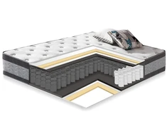 Lova GLOSSY 160x200cm, su čiužiniu HARMONY DUO, pilka