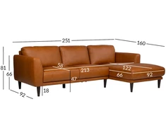 Lova Kampinė sofa „HAVANNA RC“, konjako rudos spalvos