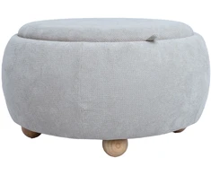 Otomanas / stalas HIRO D67xH38cm, smėlio spalvos, su daiktadėže