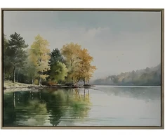 Sienų meno kūrinys WALLY 45x60cm, Miškas prie ežero