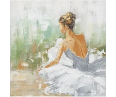 Tapyba aliejiniais dažais 80x80cm, šokėja balta spalva
