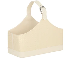 Home4You Žurnalų krepšelis WILMA 37,5 × 17,5 × 27 cm, baltas