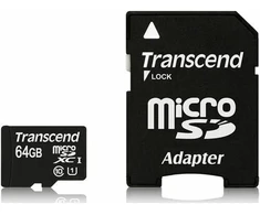 Atminties kortelė Transcend Premium Micro SDXC 64 GB Class 10 UHS-I/U1 (TS64GUSDU1)