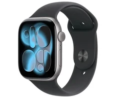 Išmanusis laikrodis Apple Watch Series 11 (2025) GPS 46mm Space Gray aliuminio korpusas, juodas sportinis dirželis M/L EU MEV44