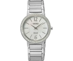 Laikrodis SEIKO SUP467P1. Słoneczny, Kolor smėlio spalva. Kobieta.