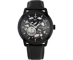 Laikrodis TOMMY HILFIGER 1710659. Automatinis, Juoda Spalv. Vyriški.