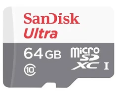 SD MicroSD atminties kortelė 64GB SanDisk Ultra Class 10 su adapteriu