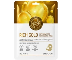 ENOUGH Rich Gold Intensive Pro maitininantis Mask – intensyviai maitinanti lakštinė veido kaukė su aukso jonais, 1vnt.