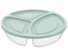 Indelis produktų laikymui 3 skyrių 1,1l, 21,5x21,5x5cm
