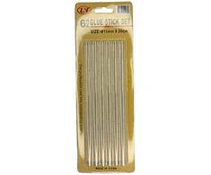 Klijų lazdelės pistoletui 6vnt. 1,1*20cm skaidrus 011401