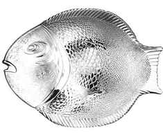 Lėkštė - žuvis MARINE stiklinė