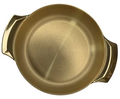 Metalinis dubuo-lėkštė 18cm 003-18 aukso spalvos