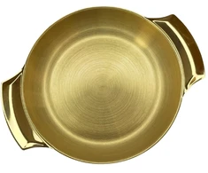Metalinis dubuo-lėkštė 24cm 003-24 aukso spalvos