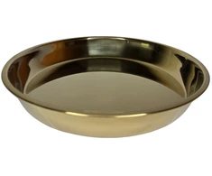 Metalinis padėklas 34cm apvalus aukso spalvos 8373-34