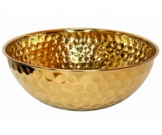 Metalinis serviravimo dubuo auksinis 22 cm