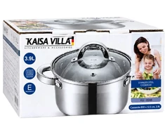 Nerūdijančio plieno puodas Kaisa Villa KV-2245 su dangčiu, 3,9 l