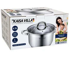 Nerūdijančio plieno puodas Kaisa Villa KV-2246 su dangčiu, 6,5 l