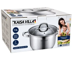 Nerūdijančio plieno puodas Kaisa Villa KV-2247 su dangčiu, 7,9 l