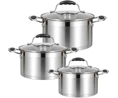 Nerūdijančio plieno puodų rinkinys KAISA VILLA KV-30408, 3 vnt