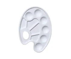 Plastikinė paletė dažams 6 spalvoms