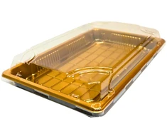 Plastikinis indelis su dangteliu 1vnt užkandžiams 24,5 x 15 x 5 cm