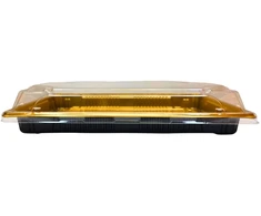 Plastikinis indelis su dangteliu 1vnt užkandžiams 24,5 x 15 x 5 cm