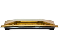 Plastikinis padėklas su dangčiu 1vnt užkandžiams 28,5 x 28,5 x 4,5 cm