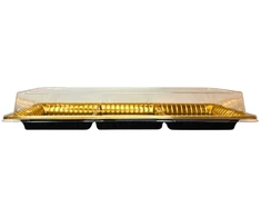 Plastikinis padėklas su dangteliu 1vnt užkandžiams 40 x 16 x 6 cm