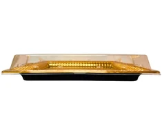 Plastikinis padėklas su dangteliu 1vnt užkandžiams 36,5 x 33 x 6 cm
