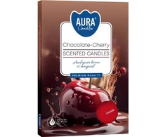 Aura Plauk.žvakutės 6vnt Chocolate - Cherry