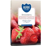 Aura Plauk.žvakutės 6vnt STRAWBERRY