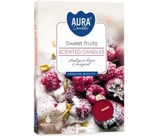 Aura Plauk.žvakutės 6vnt Sweet fruits