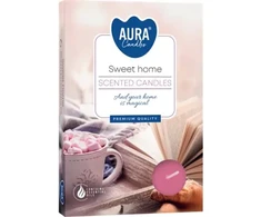 Aura Plauk.žvakutės 6vnt Sweet home