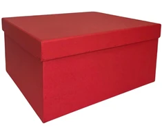 Popierinė dovanų dėžutė raudona 21,5 x 17 x 10, 1 vnt